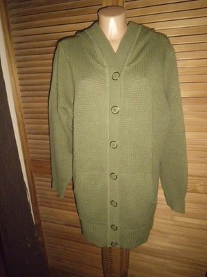 Strick-Jacke..Mantel..AproductZ GmbH..Gr.46..Grün..Khaki..Knöpfe..Kapuze