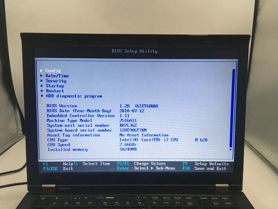 LENOVO THINKPAD T410 - BOOTS TO BIOS - INTEL I7 M620 - 10GB RAM - 14" - READ -BB - Image 2 of 4