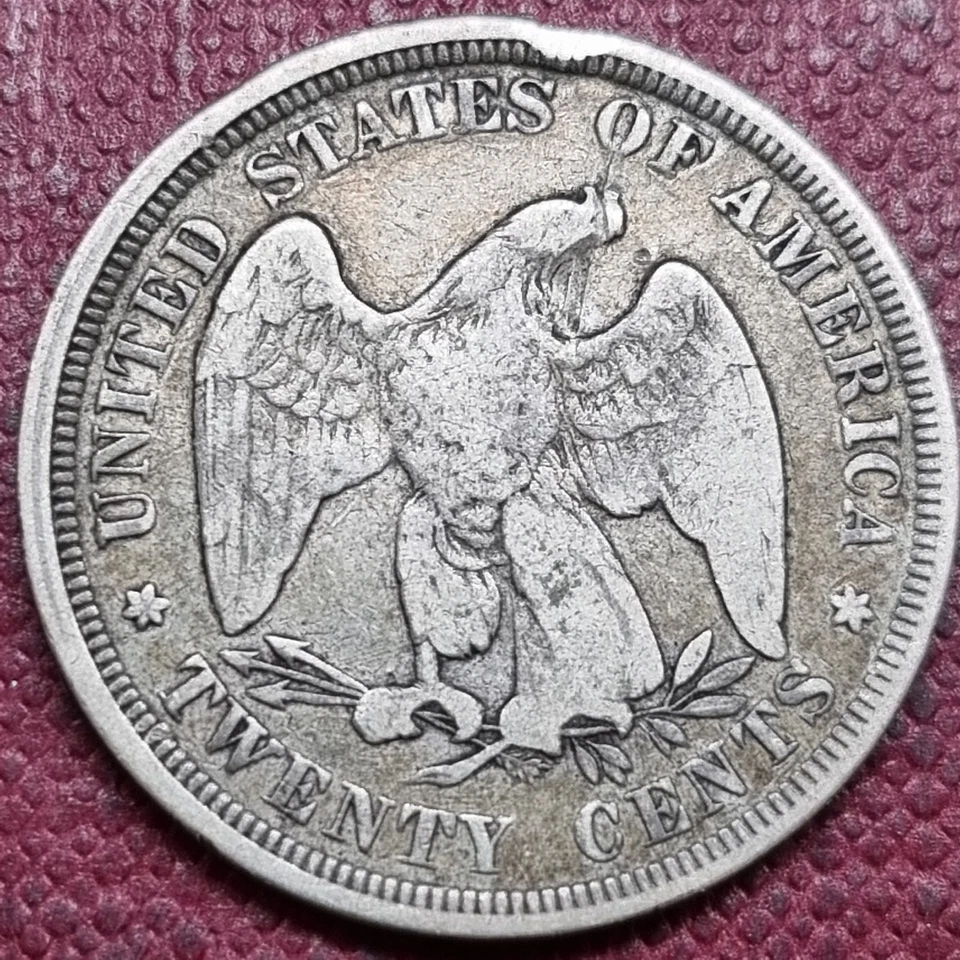 1876 Twenty Cent Piece 20c RARE Type Coin Better Grade #96072 - Image 2 of 2