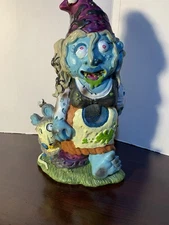 Zombie Garden Gnome Girl Lawn Statue Decor Halloween