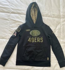 NFL Nike San Francisco 49ers Youth Black Military Hoodie Sweatshirt Size Small