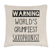 Warnung World's Grumpiest Saxophonist Kissenbezug Best Saxophone