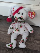 TY Beanie Baby Retired 1998 Holiday Teddy With Tags