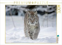 Calvendo Puzzle A Lynx Runs Through The Snow | 1000 Pieces, Finished Size 25.2 ×