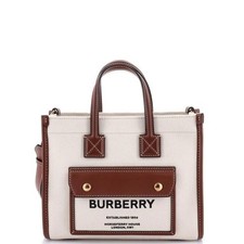 Burberry Freya Brown Canvas Gold Hardware Tote