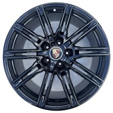 21” GENUINE PORSCHE CAYENNE 958 TURBO GLOSS BLACK ALLOY WHEEL RIM OEM 7P5601025L