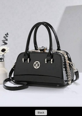 Elegant Embroidered Women's Handbag - With Detachable Shoulder Strap, Zipper