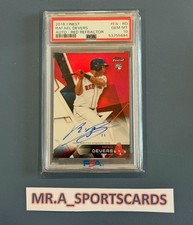 2018 Rafael Devers Topps Finest Red Ref /5 Pop 1 On Card Auto Color Match