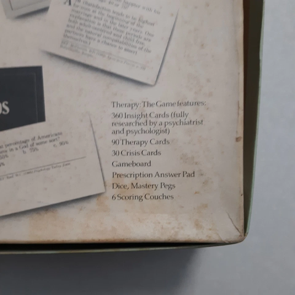 THERAPY The Game vintage 1986 Pressman Board Game Revised Humor Family - Image 4 of 4