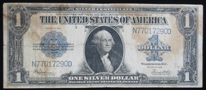 1923 Large Size $1 Blue Seal Silver Certificate ~ Old US Currency