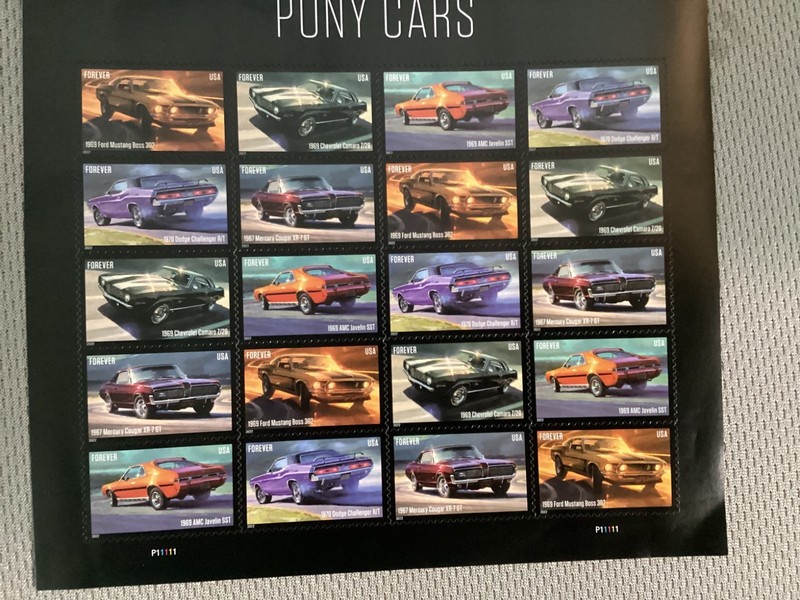 20 -  Forever Rate  Pony "Muscle" Cars 2022 Scott #5715-19 Free Shipping