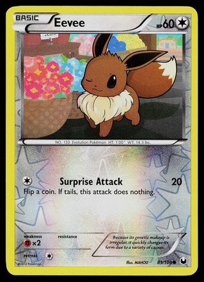 Pokemon Card - Eevee Dark Explorers 83/108 Reverse Holo Common