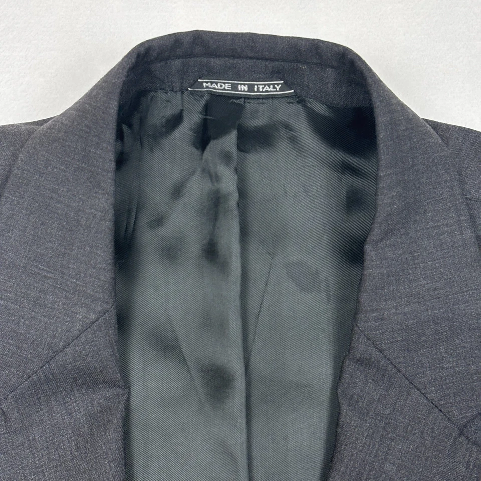Pronto Uomo 2 Piece Suit Mens 43R / 38W Gray Lessona Wool Italy Jacket Pants - Image 4 of 4