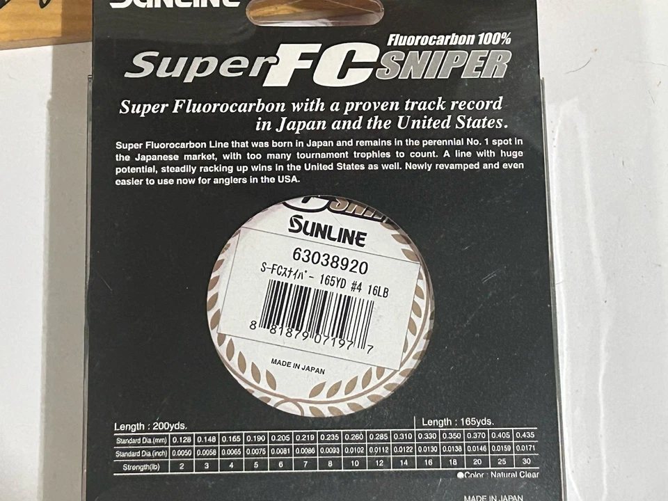 SUNLINE 16lb SUPER FC FRANCOTIRADOR 100% FLUOROCARBONO Línea 200yds, Color Transparente Foto 3 de 3