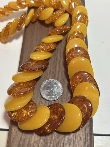 Collana vintage MCM Baltico polacco butterscotch tuorlo d'uovo miele ambra 23,5" 134 g - Foto 9 di 18