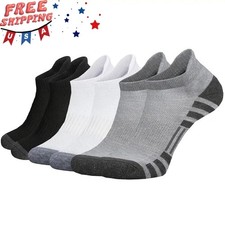 6-12 Pairs Mens Plain Solid Cotton Sports Ankle Athletic Socks Low Cut Size 9-13
