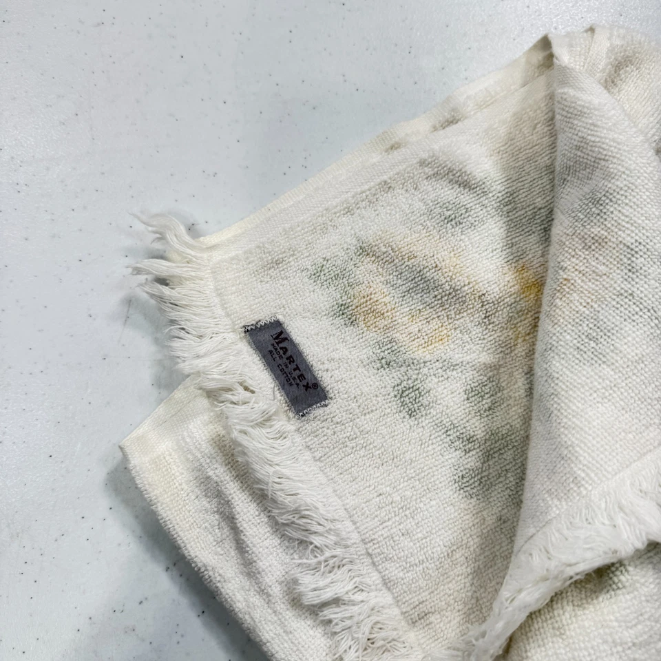 Toalla de baño vintage martex amarillo floral margarita algodón rectángulo flores grandes mcm Foto 3 de 4