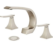 Brushed Nickel Widespread Bathroom Faucet 2 Handle 3 Hole 8-16in W/ Pop Up Drain