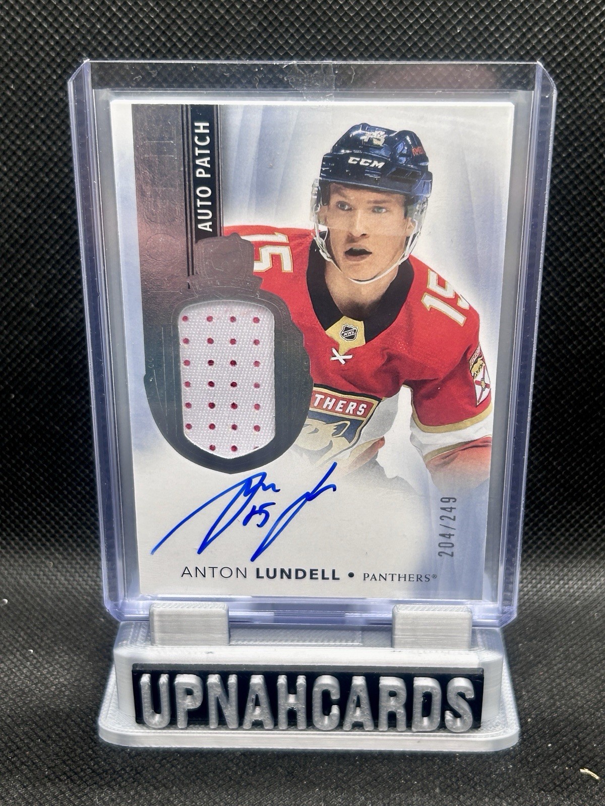2021-22 Upper Deck The Cup Rookie Patch Auto #187 Anton Lundell /249