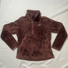 The North Face Women s Brown Fleece 1/4 Zip Pullover Jacket w/ Pockets, S