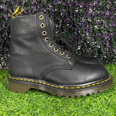 Dr. Martens 31873 Womens Sz 7 Black Faux Fur Lined Grizzly Leather