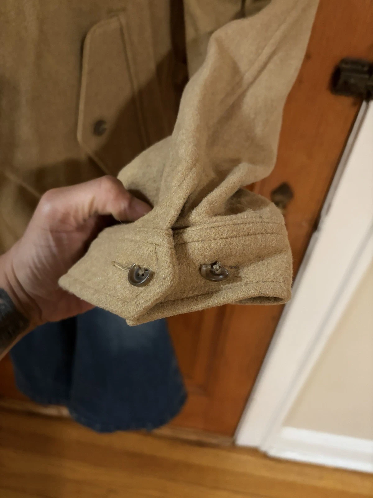 Vintage Polo Ralph Lauren Wool Harrington Jacket Mens Large Camel Tan Full Zip - product detail image 4
