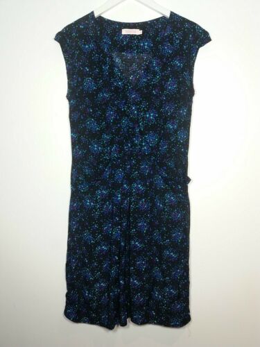 BUTTERFLY MATTHEW WILLIAMSON DRESS SIZE 10 STARS BLACK BLUE SHIFT DESIGNER k8 - Picture 2 of 8