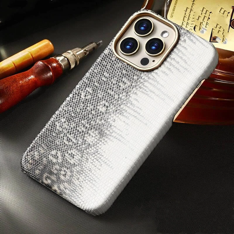 Finger Strap Case for iPhone 14 Pro Max in Genuine Python