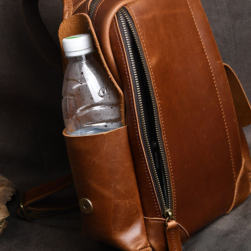 [PHOENIX ORIGIN] LARGE WAX LEATHER SHOULDER BAG ナイロン Shoulder Sling Bag - Vintage Cross Body Bag | PHOENIX