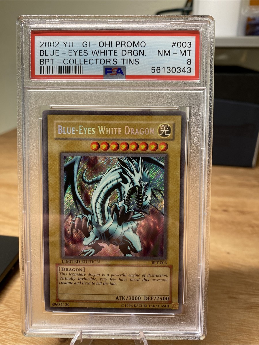 2002 YuGiOh! Promo PSA 8 Reverse Holo Blue Eyes White Dragon