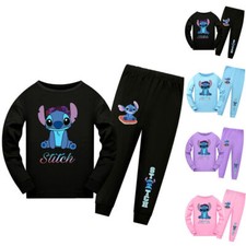 Stitch Mädchen Schlafanzug Nachtwäsche Pyja...