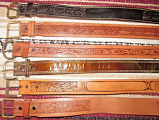 Vintage Western Sheyenne/Nocona/Justin Tooled Leather Belts 6 pc Size 24 NEW