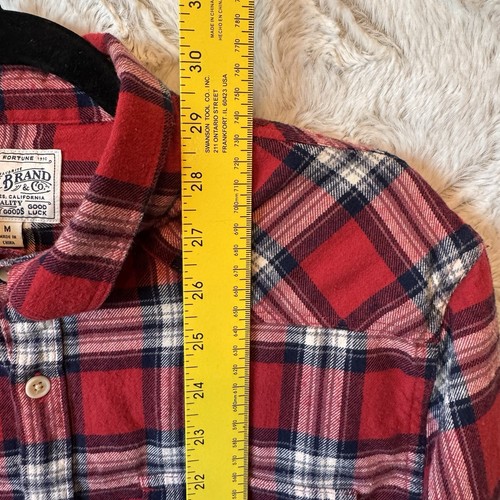 Lucky Brand Flannel Shirt Mens M Red Plaid Button Up Classic Fit Soft Cotton - Picture 8 of 9