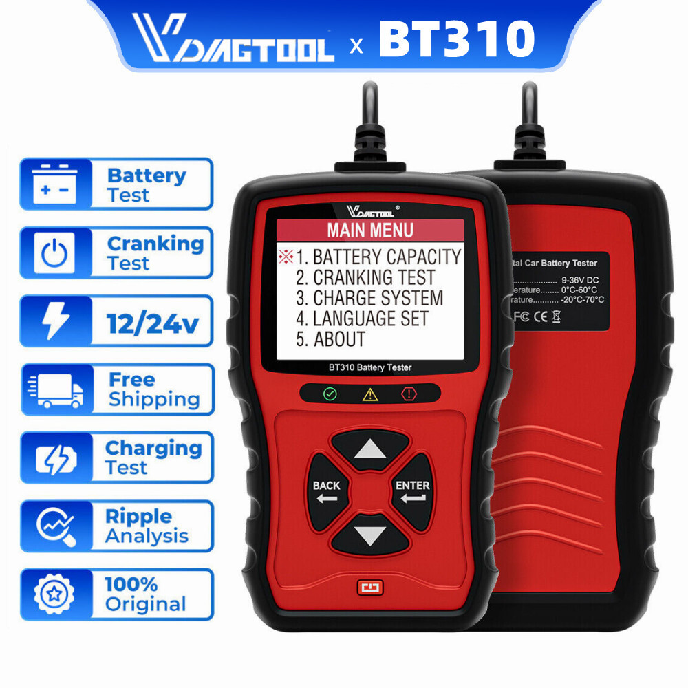 2.8'' LCD 12V 24V Car Battery Load Tester Charging System Analyzer BT310 2000CCA