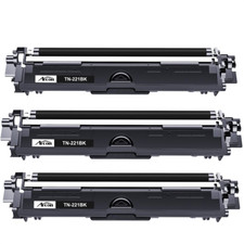 3x Black TN221 Toner Compatible With Brother TN221BK HL-3140CW 3142CW MFC-9130CW