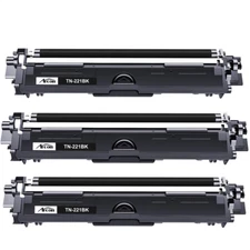 3x Black TN221 Toner Compatible With Brother TN221BK HL-3140CW 3142CW MFC-9130CW