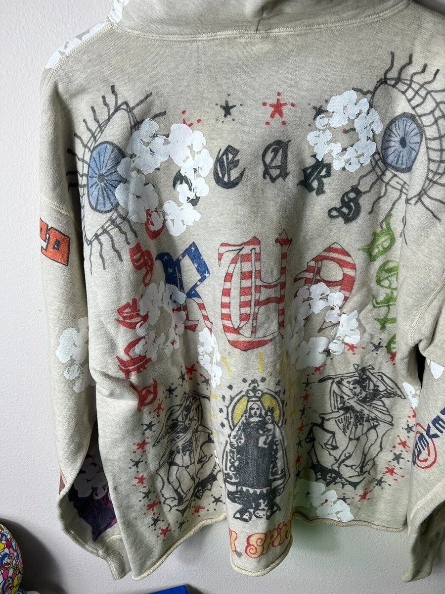 Saint Michael Denim Tears Cotton Wreath Graffiti Hoodie | eBay