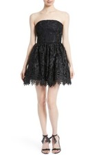 alice + olivia L28007 Woman's Daisy Strapless Lace Black Cocktail Dress Size 2