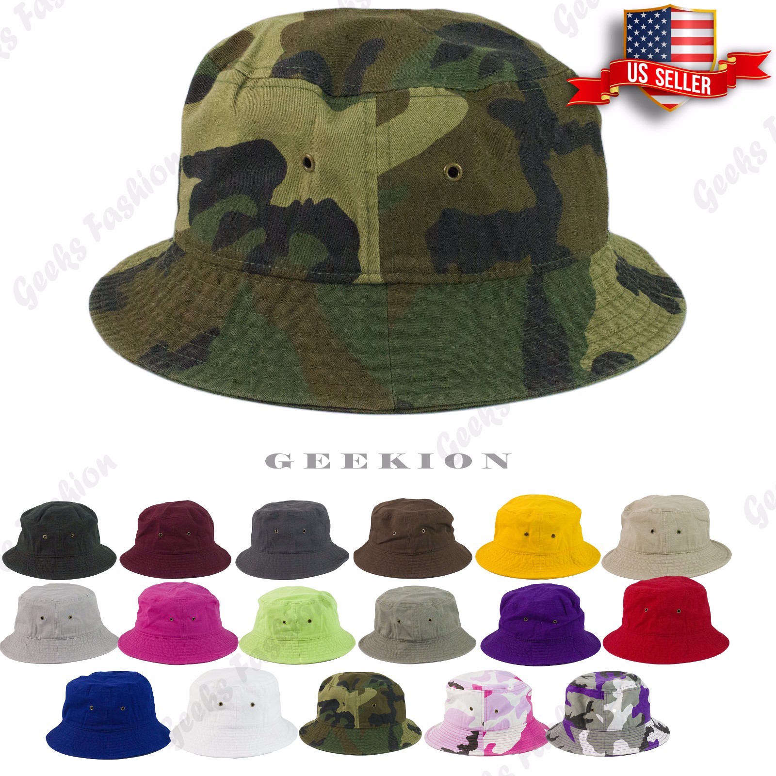 Cotton Bucket Hat for Men Military Safari Fishing Camping Summer Sun Protection  -image