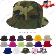 Bucket Hat Cap Cotton Fishing Boonie Brim Sun Safari Military Summer Men Camping
