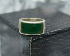 100 Natural Malachite Ring With 925 Sterling Silver Ring For Anniversary Gift