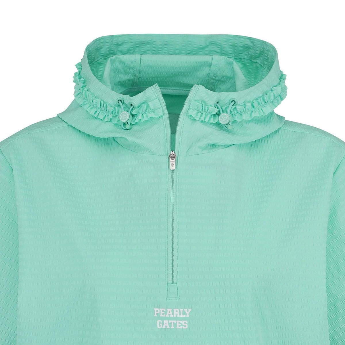 【PEARLY GATES】Women's Floral Seersucker Hooded Jumper PEARLY GATES GOLF Womens Seersucker Half Zip-Up Short Sleeve