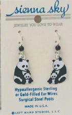 NEW Panda Bear and Baby Dangle Drop Hypoallergenic Earrings USA