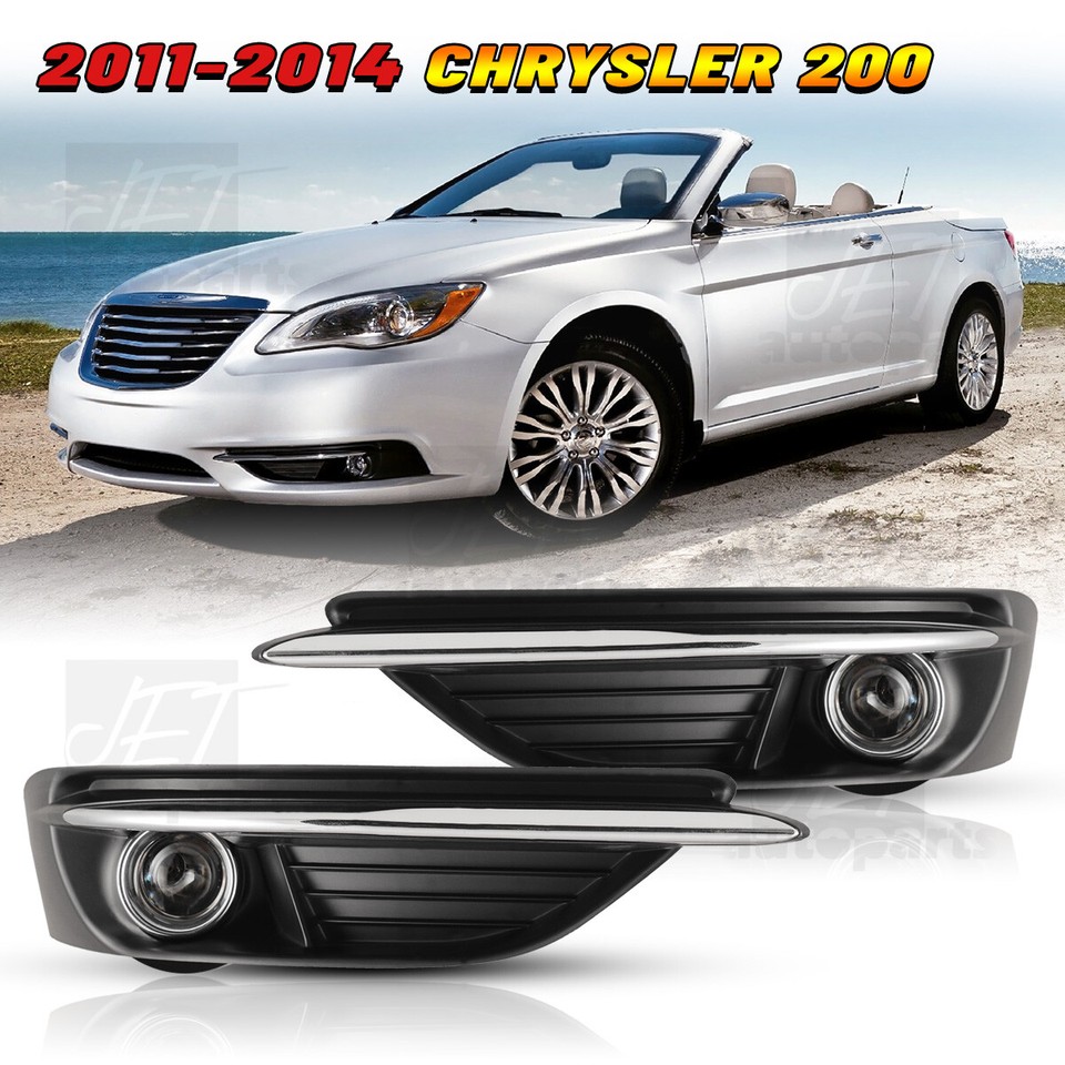 For 1114 Chrysler 200 Fog Lights Pair Clear Glass Lens Lamps Wiring
