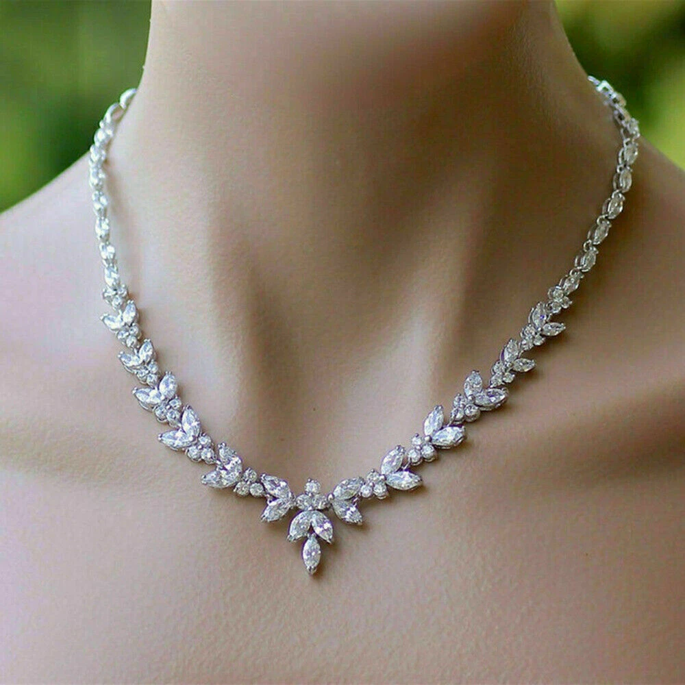 Simulated diamond tennis necklace clearance