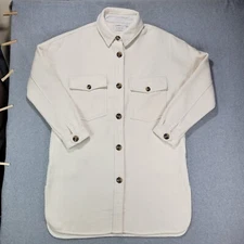 Evereve Raye Womens XL Ivory Oversized Longline Shacket Sweater Jacket Coat