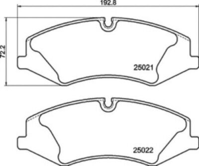 Mintex MDB3073 Brake Pad Set Front LH/RH Range Rover 2005 - 2012