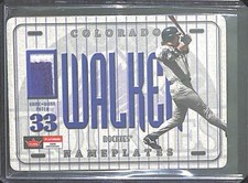 2001 Fleer Platinum Nameplate Patch Card Larry Walker No 68 of 85