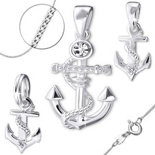 Damen M&auml;dchen Anh&auml;nger mit Anker Halskette 925 echt Sterling Silber Frauen