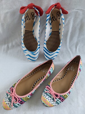DV8 by Dolce Vita Ballet Flats (Lot 2) Size 7 Sailor Pin-Up Multicolor Round Toe